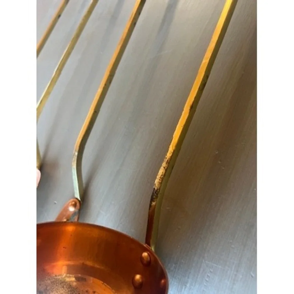 Vintage Copper Brass Kitchen Utensil Set 5pc Korea Patina Rustic Wall Rack